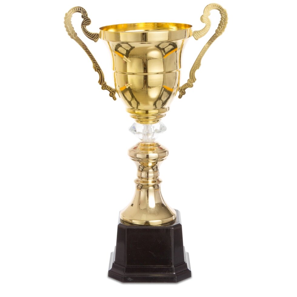 Кубок спортивний з ручками 2181A (метал, пластик, h-41,5 см, b-24,5 см, d чаші-14см, золото) від компанії Спортивний інтернет - магазин "One Sport" - фото 1