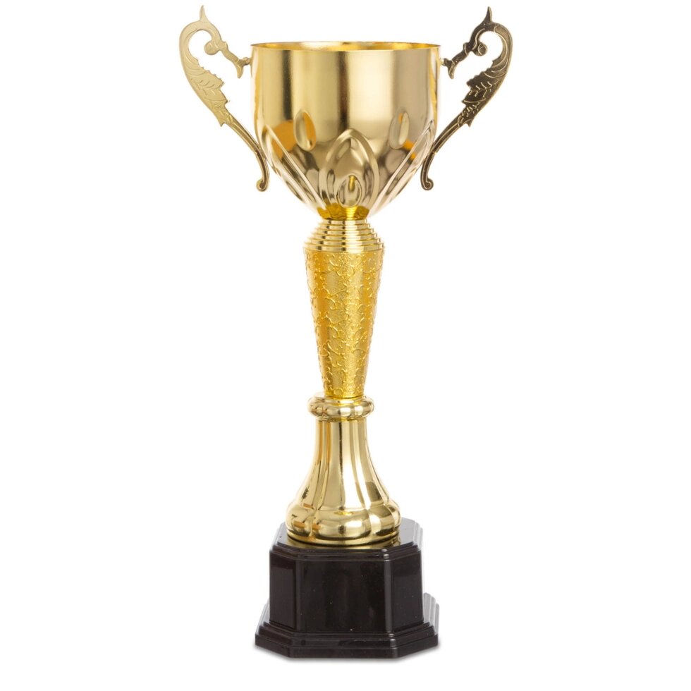 Кубок спортивний з ручками 9985B (метал, пластик, h-38см, b-см, d чаші-см, золото) від компанії Спортивний інтернет - магазин "One Sport" - фото 1