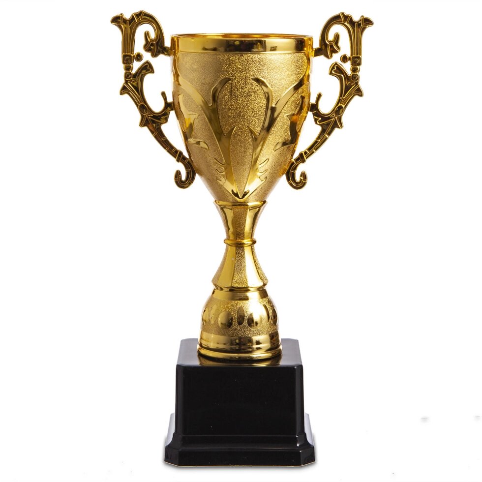 Кубок спортивний з ручками C-0351A (пластик, h-23,5 см, b-14,5 см, d чаші-7,5 см, золото) від компанії Спортивний інтернет - магазин "One Sport" - фото 1