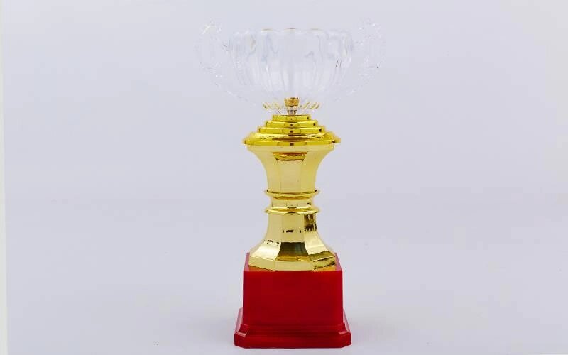 Кубок спортивний з ручками h-23см C-895-3 (пластик, h-23см, b-14см, d чаші-9см, золото) від компанії Спортивний інтернет - магазин "One Sport" - фото 1