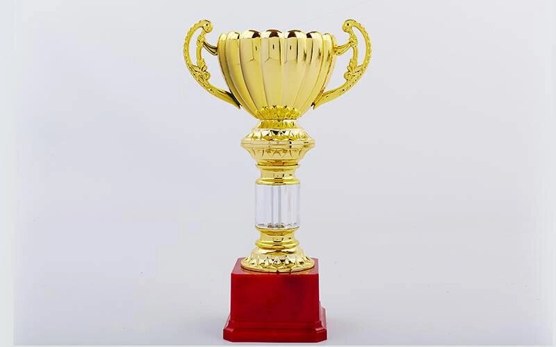 Кубок спортивний з ручками h-26,5 см C-057A (пластик, h-26,5 см, b-15,5 см, d чаші-10см, золото) від компанії Спортивний інтернет - магазин "One Sport" - фото 1