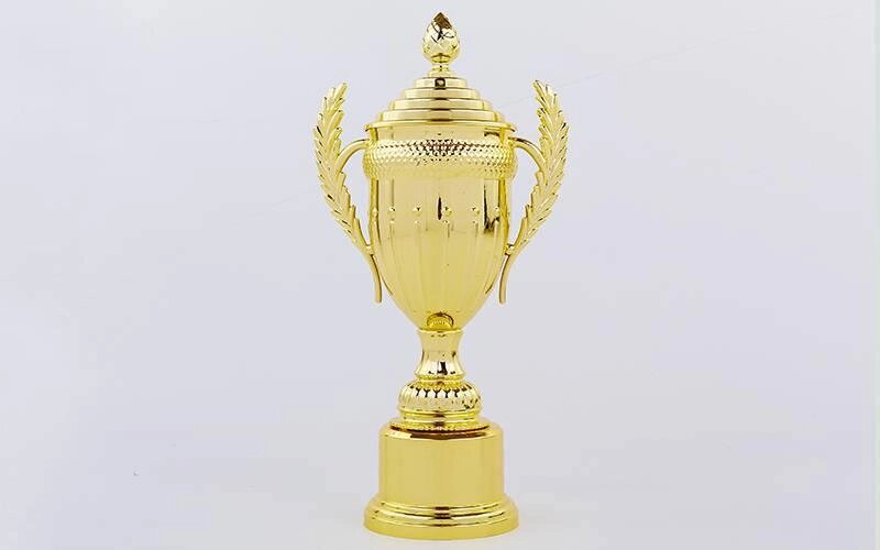 Кубок спортивний з ручками і кришкою AMBITION h-43,5 см C-899-2A (h-43,5 см,b-20см,d чаші-12см, золото) від компанії Спортивний інтернет - магазин "One Sport" - фото 1