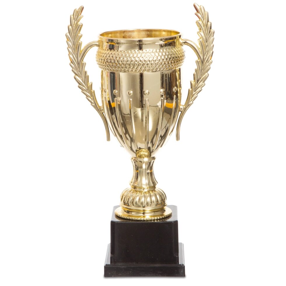 Кубок спортивний з ручками JZ001-1B (метал, пластик, h-31см, b-16см, d чаші-12см, золото) від компанії Спортивний інтернет - магазин "One Sport" - фото 1