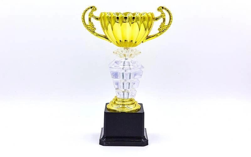 Кубок спортивний з ручками PREMIUM C-139A (пластик, h-26см, b-16см, d чаші-10см, золото) від компанії Спортивний інтернет - магазин "One Sport" - фото 1