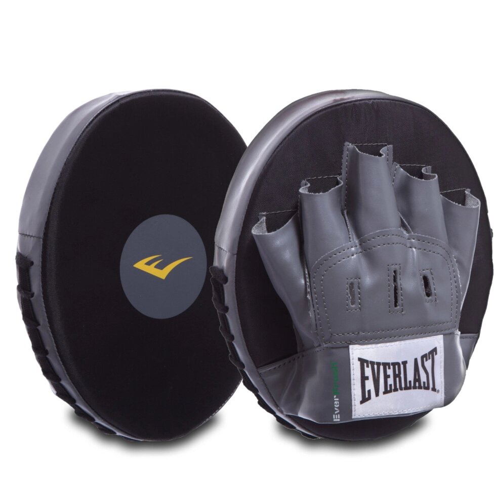 Лапа Пряма кругла шкіряна (2шт) EVERLAST EV4318 PUNCH MITTS (кріплення на липучці, р-р 24х19х3,5см, від компанії Спортивний інтернет - магазин "One Sport" - фото 1