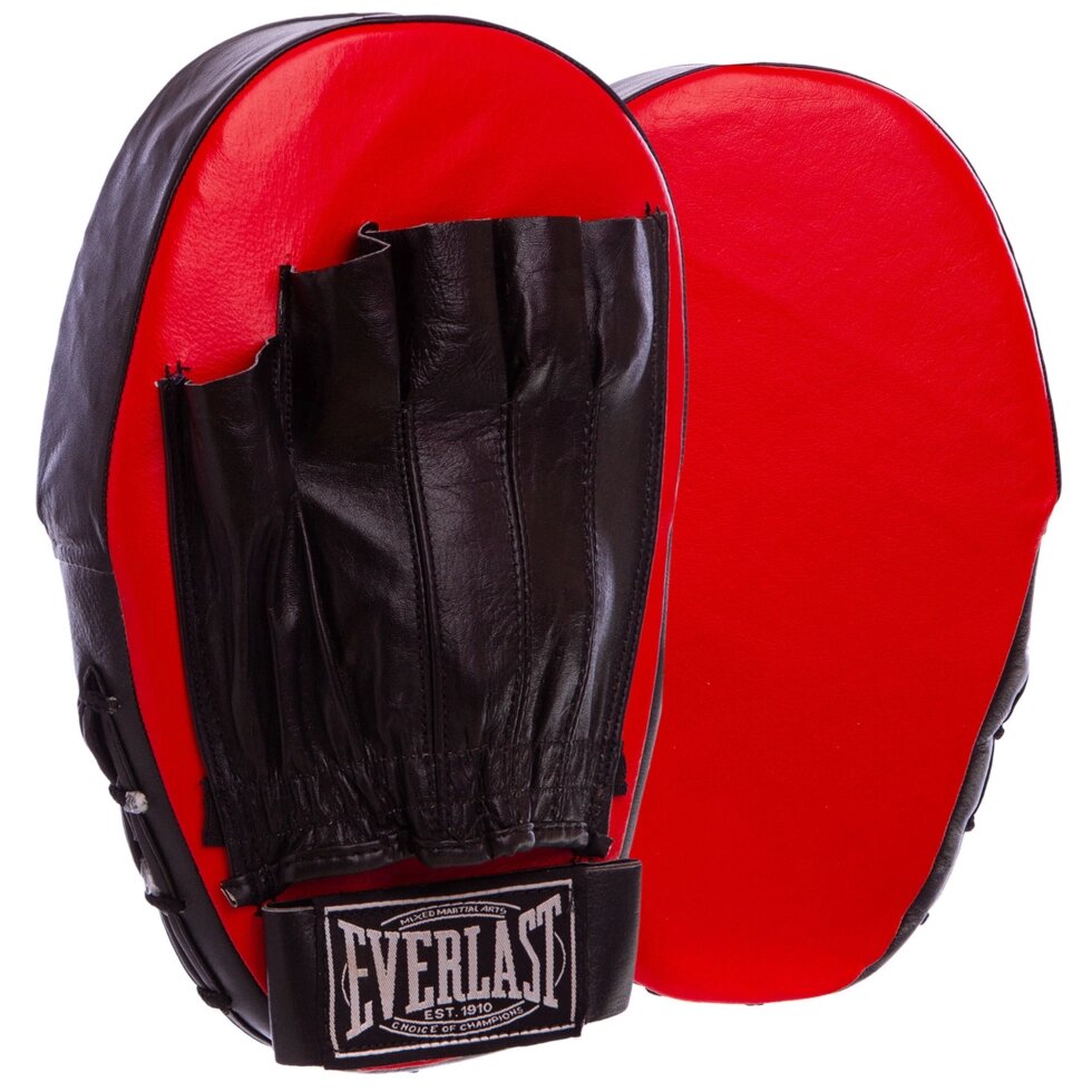 Лапа Пряма подовжена для боксу та єдиноборств ELS MA-0020 30,5х19х5см 2шт червоний-чорний від компанії Спортивний інтернет - магазин "One Sport" - фото 1