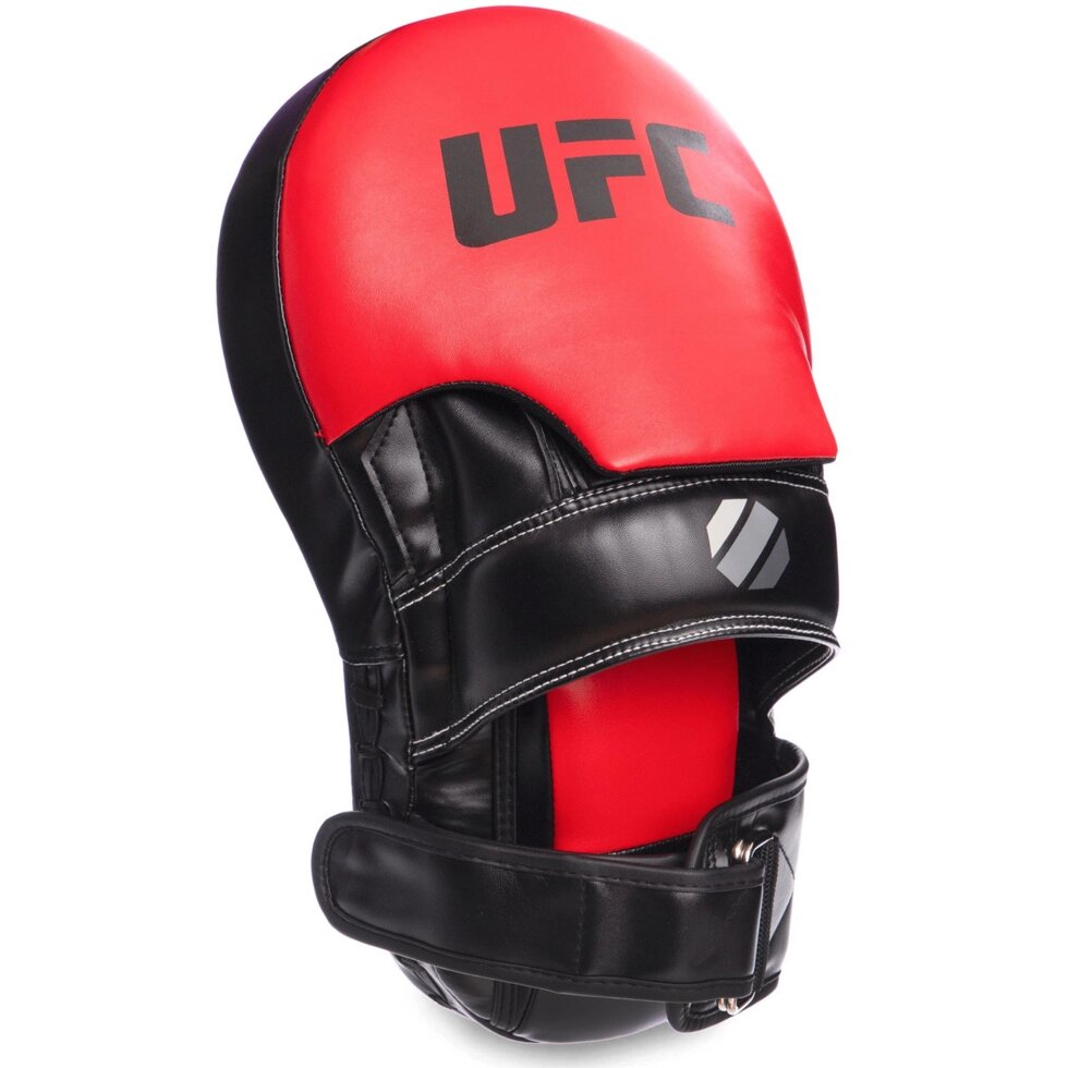 Лапа Вигнута подовжена PU (1шт) UFC UHK-69753 (кріплення на липучці, р-р 35х21х15см, чорний-червоний) від компанії Спортивний інтернет - магазин "One Sport" - фото 1