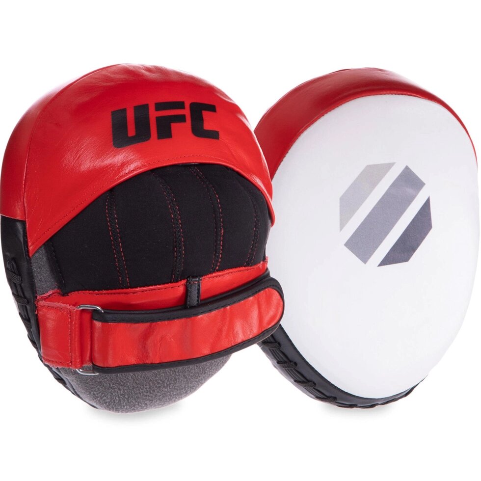 Лапа Вигнута шкіряна (2шт) UFC PRO Micro UCP-75344 (р-р 23х17,5см, чорний-червоний) від компанії Спортивний інтернет - магазин "One Sport" - фото 1