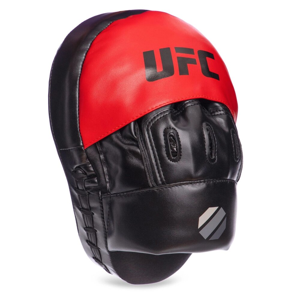 Лапа Вигнута з PU (1шт) UFC UHK-69754 (кріплення на липучці, р-р 26x19x15,5см, чорний-червоний) від компанії Спортивний інтернет - магазин "One Sport" - фото 1