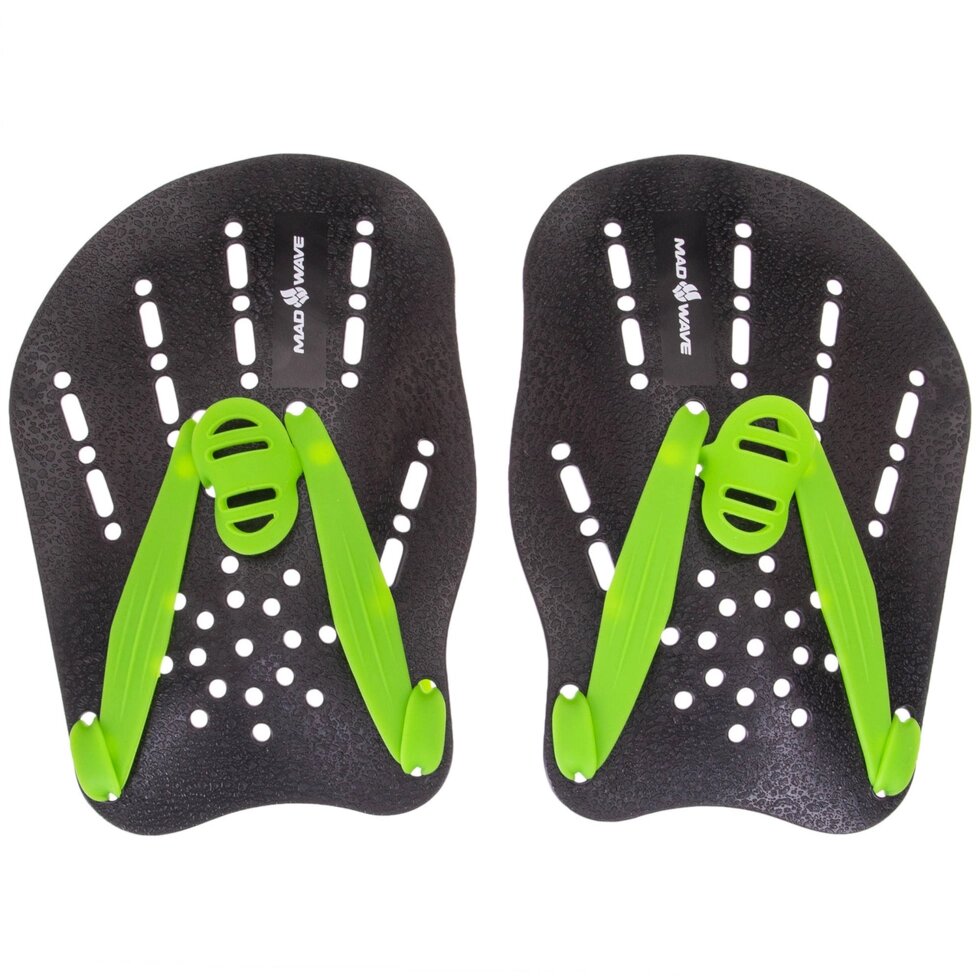 Лопатки для плавання гребні MadWave PADDIES M074906 S-L чорний-зелений від компанії Спортивний інтернет - магазин "One Sport" - фото 1