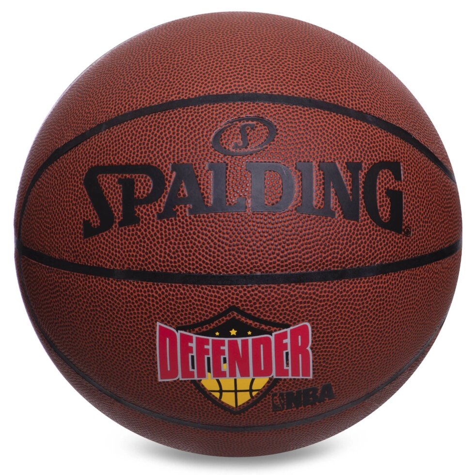 М'яч баскетбольний Composite Leather SPALDING Defender Brick 76030Z №7 коричневий від компанії Спортивний інтернет - магазин "One Sport" - фото 1