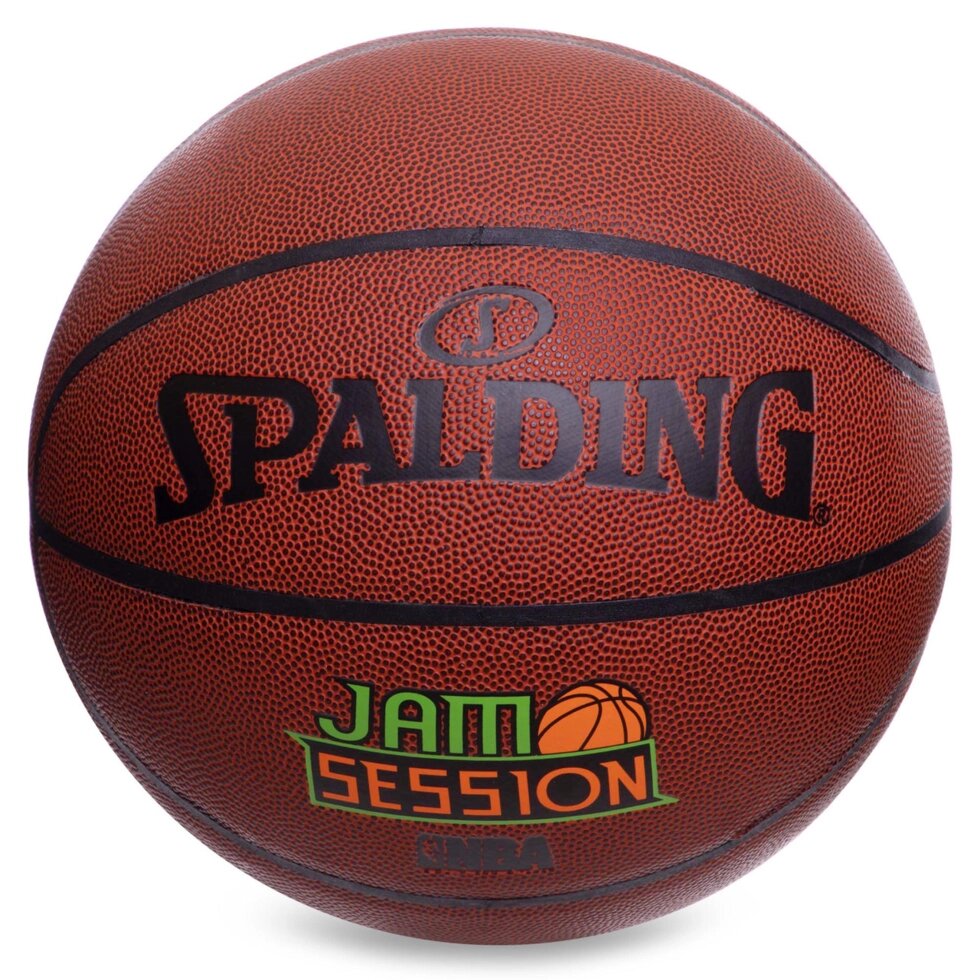 М'яч баскетбольний Composite Leather SPALDING Jam Session Brick 76031Z№7 коричневий від компанії Спортивний інтернет - магазин "One Sport" - фото 1