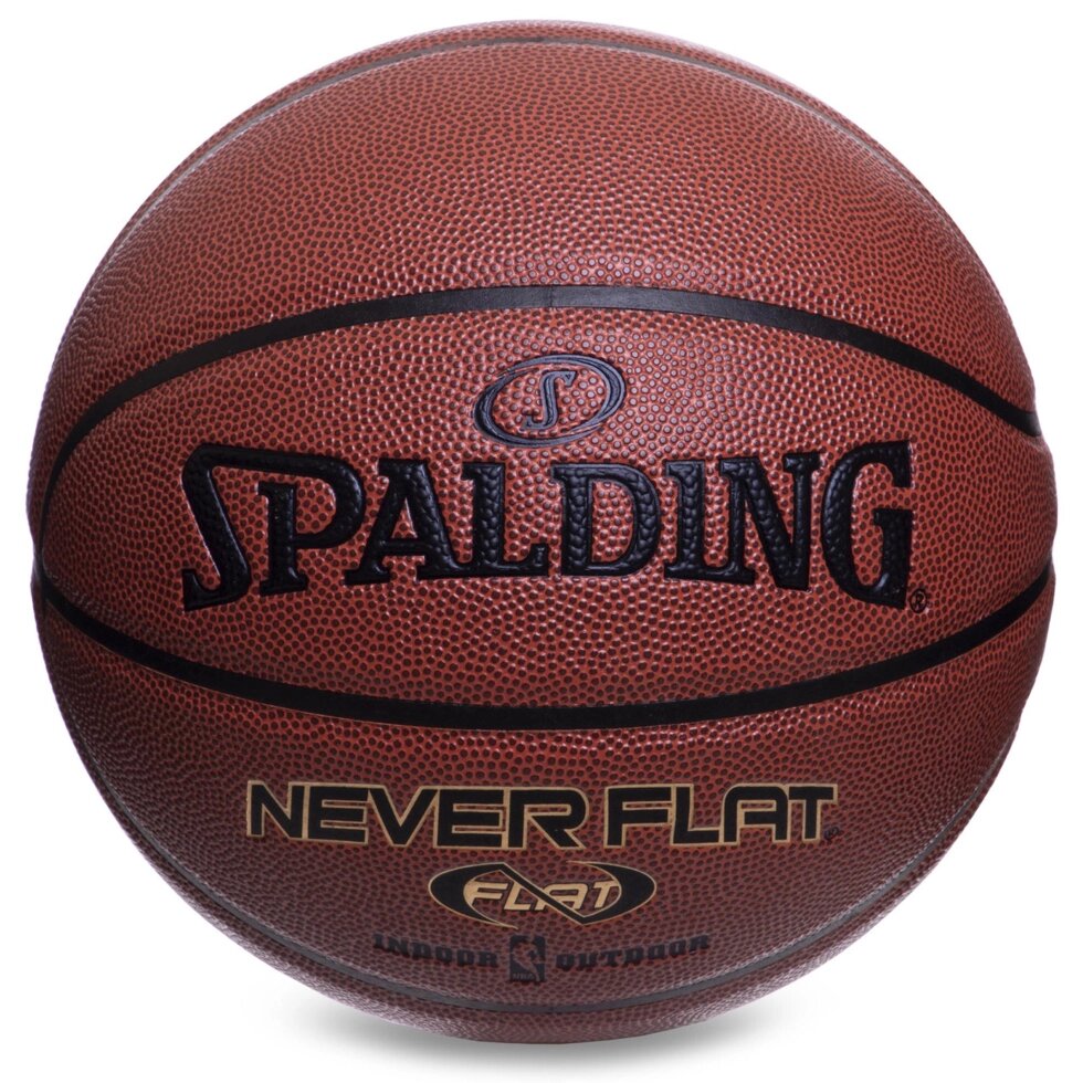 М'яч баскетбольний Composite Leather SPALDING NeverFlat 74096ZI №7 коричневий від компанії Спортивний інтернет - магазин "One Sport" - фото 1