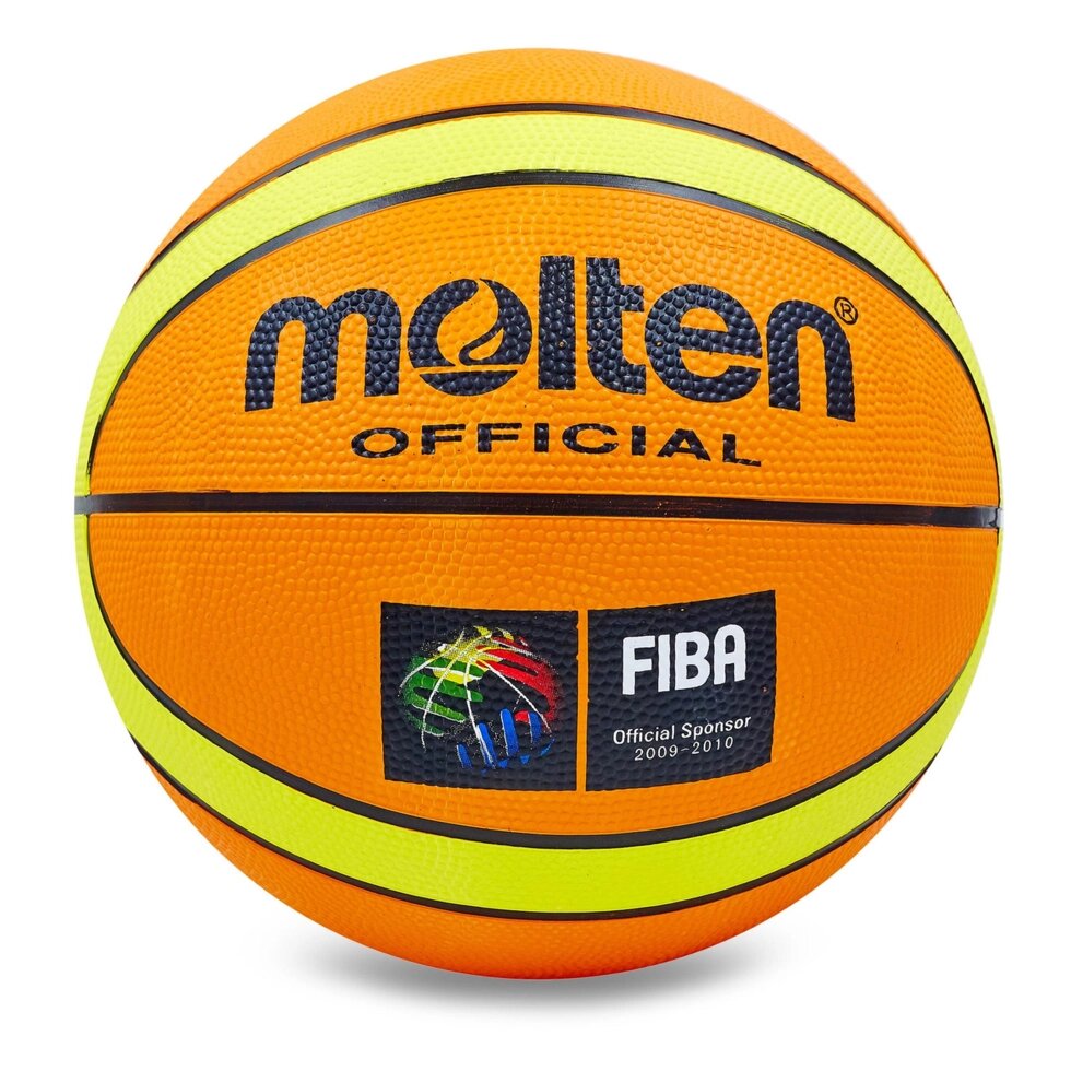 М'яч баскетбольний гумовий №7 MOL BA-1841 (гума, бутил, помаранчевий-жовтий) від компанії Спортивний інтернет - магазин "One Sport" - фото 1