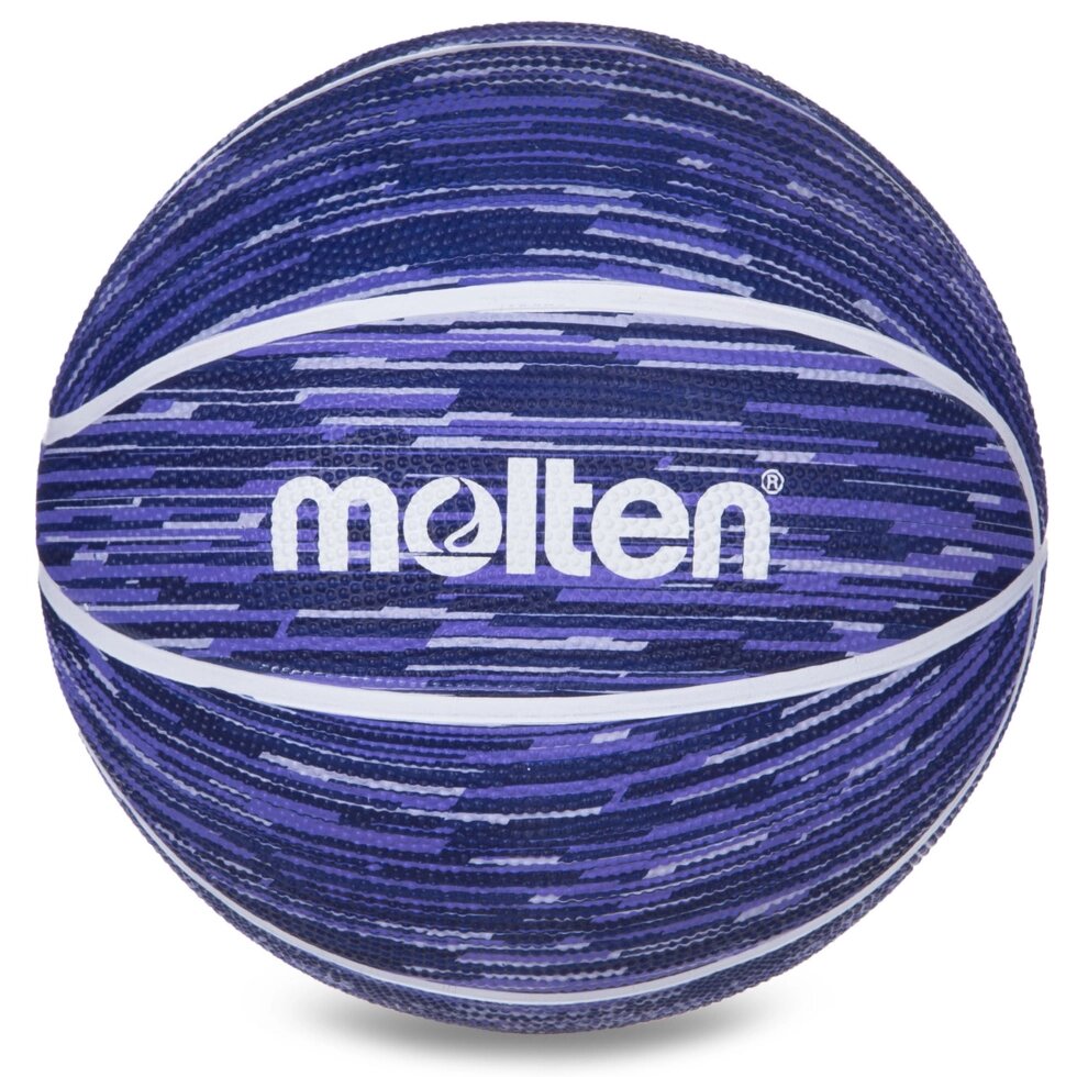 М'яч баскетбольний гумовий №7 MOLTEN B7F1600-BW (гума, бутил, синій) від компанії Спортивний інтернет - магазин "One Sport" - фото 1