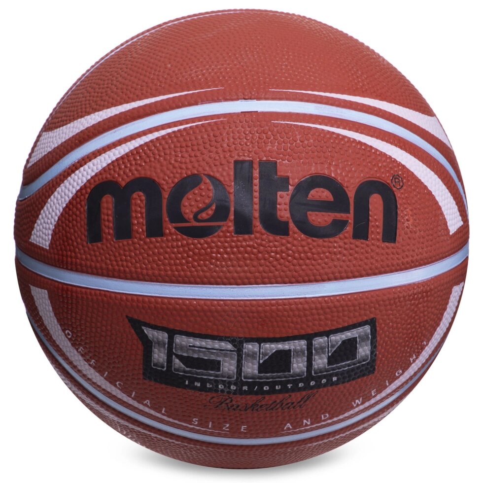М'яч баскетбольний гумовий №7 MOLTEN B7RD-1500BRW (гума, бутил, оранжевий) від компанії Спортивний інтернет - магазин "One Sport" - фото 1