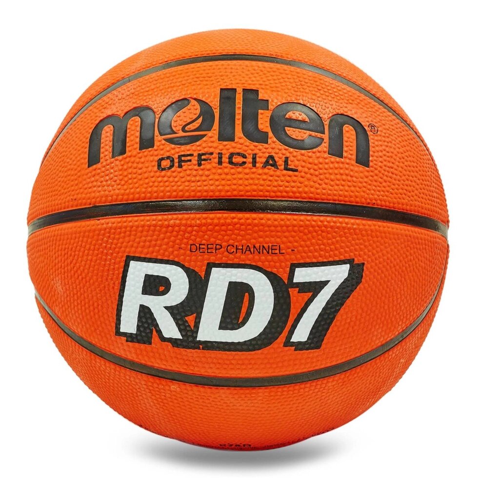 М'яч баскетбольний гумовий №7 MOLTEN B7RD (гума, бутил, оранжевий) від компанії Спортивний інтернет - магазин "One Sport" - фото 1