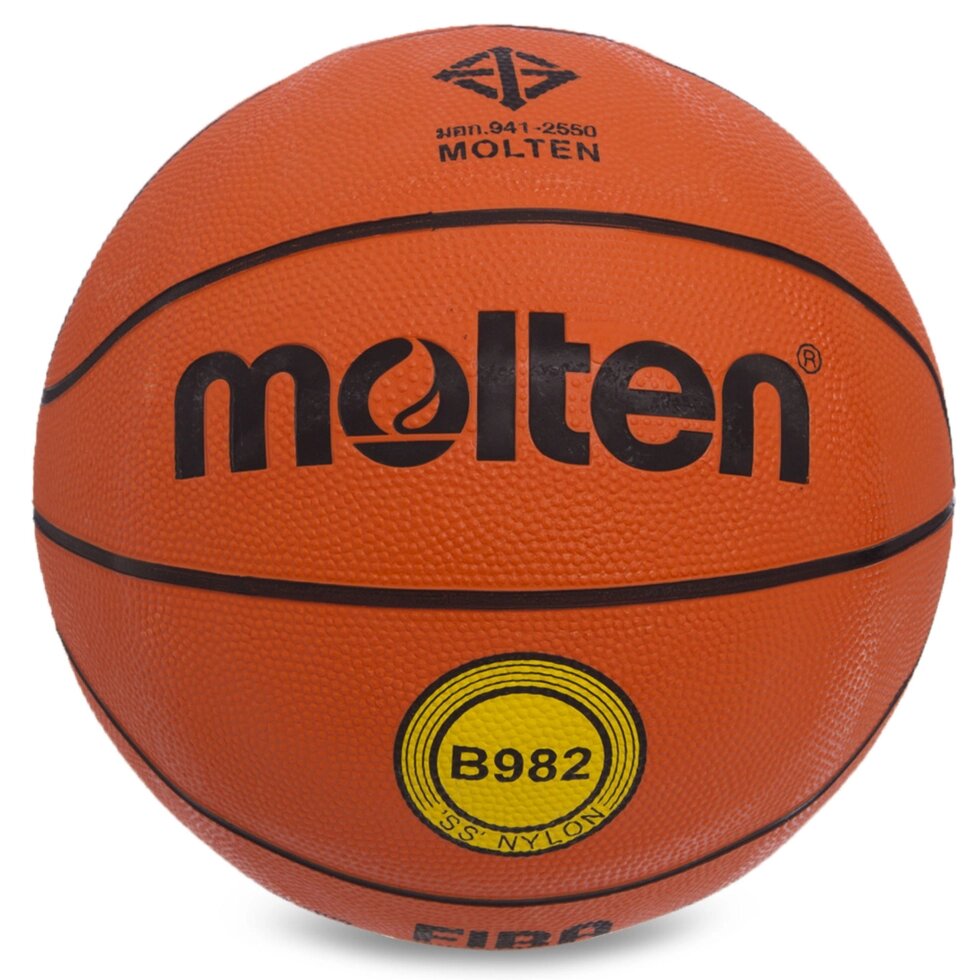 М'яч баскетбольний гумовий №7 MOLTEN B982 (гума, бутил, оранжевий) від компанії Спортивний інтернет - магазин "One Sport" - фото 1