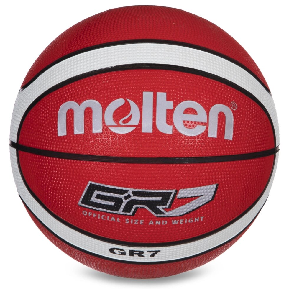 М'яч баскетбольний гумовий №7 MOLTEN BGR7-RW SH GR7 (гума, бутил, червоний) від компанії Спортивний інтернет - магазин "One Sport" - фото 1