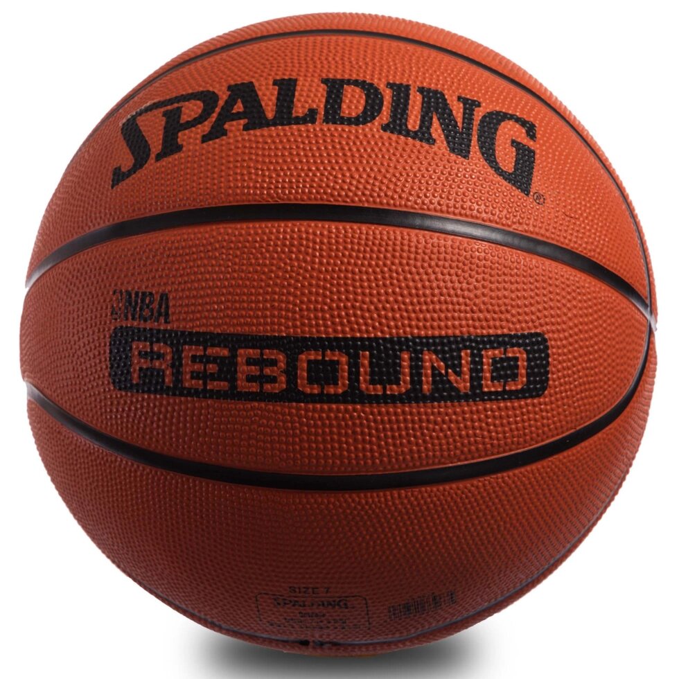 М'яч баскетбольний гумовий №7 SPALDING 73963Z NBA REBOUND OUTDOOR (гума, бутил, оранжевий) від компанії Спортивний інтернет - магазин "One Sport" - фото 1