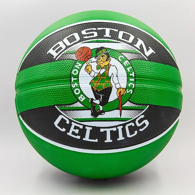 М'яч баскетбольний гумовий №7 SPALDING 83505Z NBA Team BOSTON CELTIC (гума, бутил, зелений-чорний) від компанії Спортивний інтернет - магазин "One Sport" - фото 1