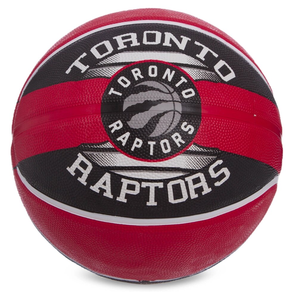 М'яч баскетбольний гумовий №7 SPALDING 83511Z NBA TEAM-TORONTO RAPTORS (гума, бутил, червоний-чорний) від компанії Спортивний інтернет - магазин "One Sport" - фото 1