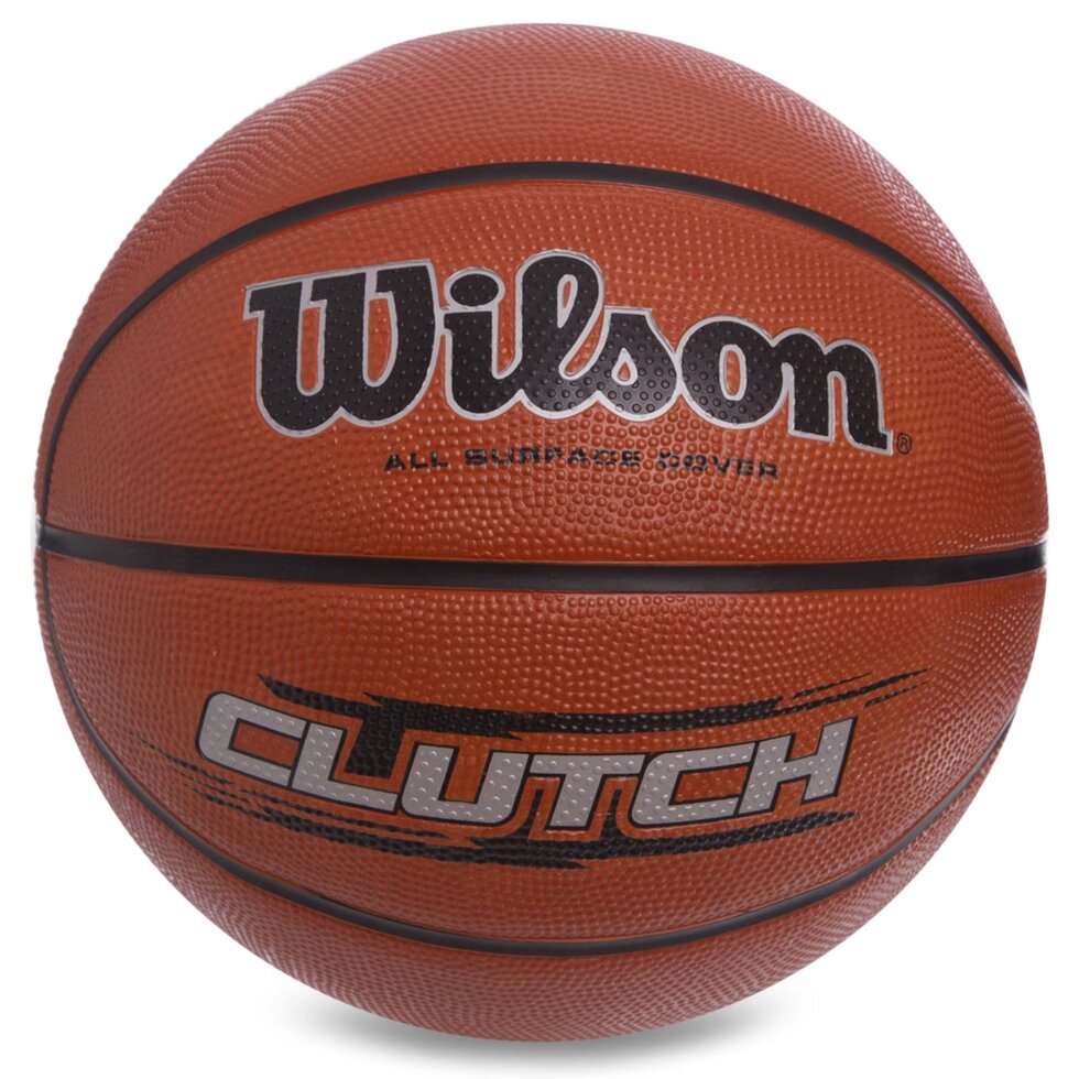 М'яч баскетбольний гумовий №7 WILSON WTB1434XB CLUTCH 295 (гума, бутил, коричневий) від компанії Спортивний інтернет - магазин "One Sport" - фото 1