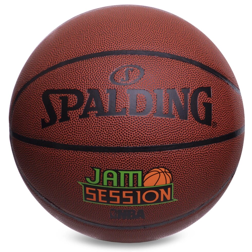 М'яч баскетбольний гумовий SPALDING Jam Session Brick 83524Z №7 помаранчевий від компанії Спортивний інтернет - магазин "One Sport" - фото 1