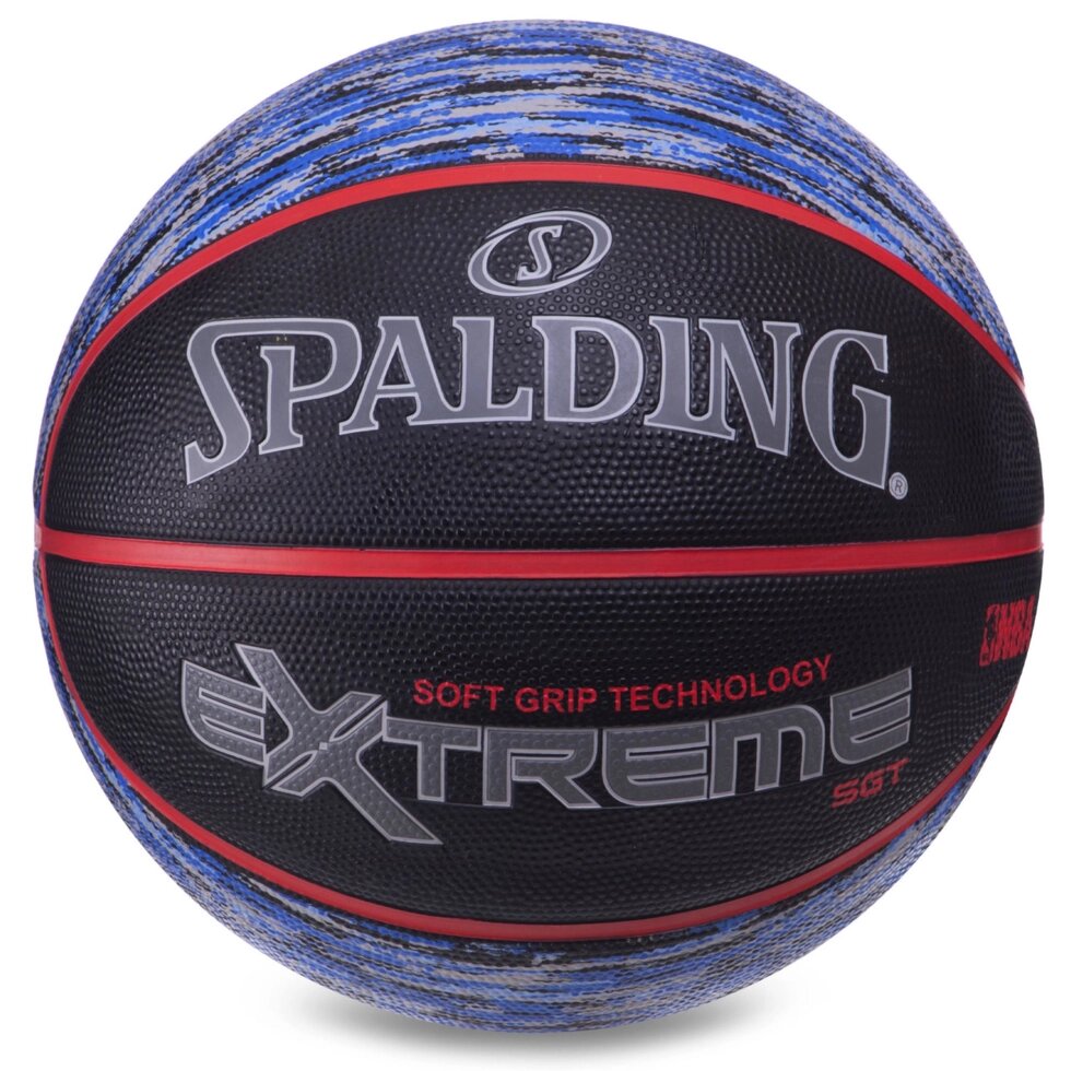 М'яч баскетбольний гумовий SPALDING NBA Extreme SGT 83501Z №7 чорний-синій від компанії Спортивний інтернет - магазин "One Sport" - фото 1