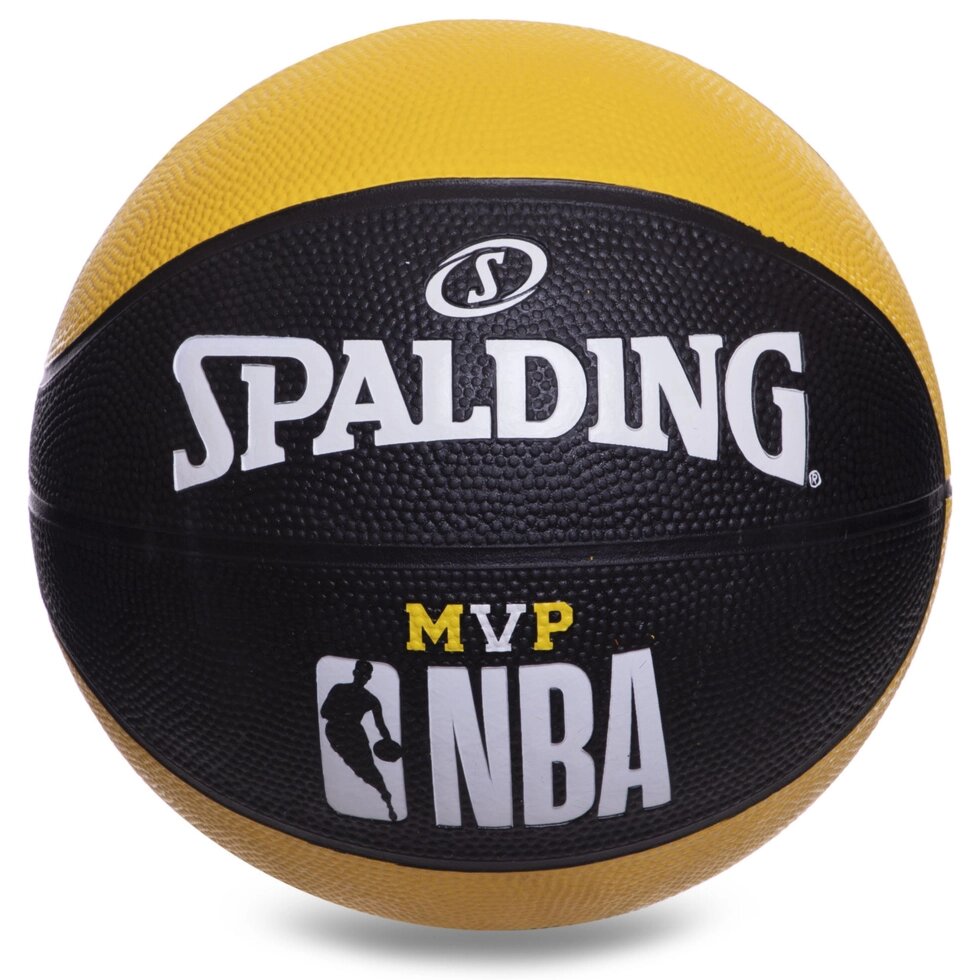 М'яч баскетбольний гумовий SPALDING NBA Mvp Color All Surface 83830Z №5 чорний-жовтий від компанії Спортивний інтернет - магазин "One Sport" - фото 1