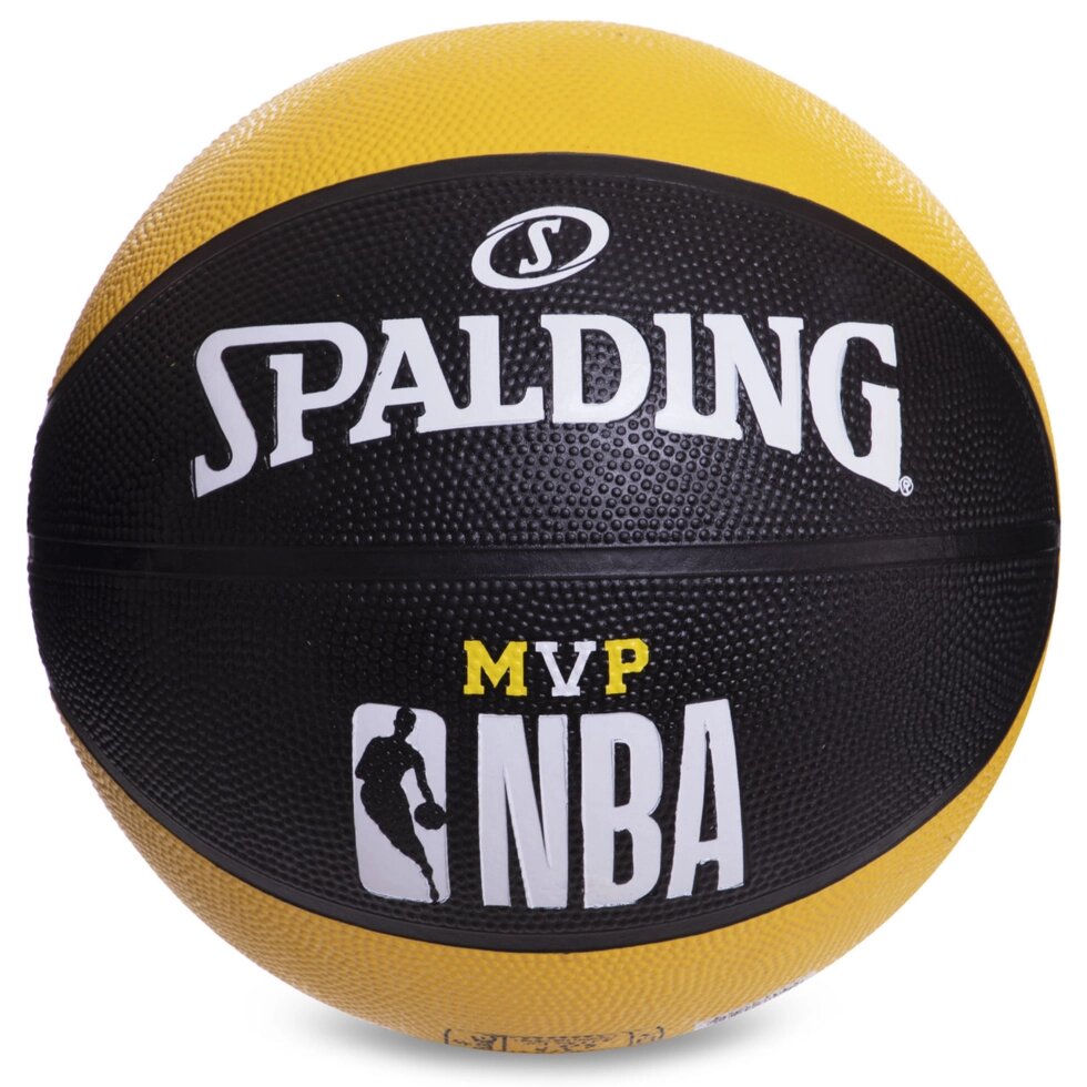 М'яч баскетбольний гумовий SPALDING NBA Mvp Color All Surface 83832Z №7 чорний-жовтий від компанії Спортивний інтернет - магазин "One Sport" - фото 1