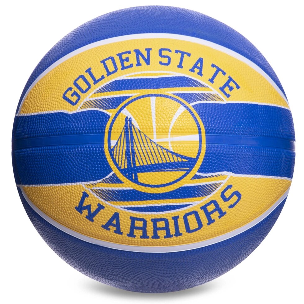 М'яч баскетбольний гумовий SPALDING NBA Team GLDEN Warriors 83515Z №7 синій-жовтий від компанії Спортивний інтернет - магазин "One Sport" - фото 1