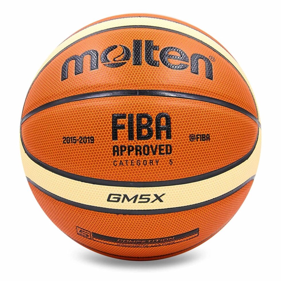 М'яч баскетбольний PU №5 MOLTEN BGM5X (PU, бутил, помаранчевий бежевий) від компанії Спортивний інтернет - магазин "One Sport" - фото 1