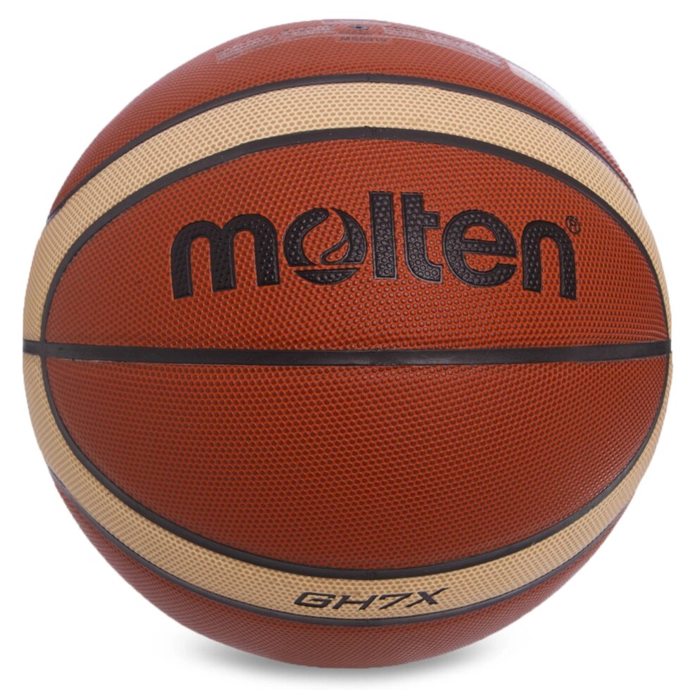 М'яч баскетбольний PU №7 MOLTEN BGH7X (PU, бутил, оранжевий) від компанії Спортивний інтернет - магазин "One Sport" - фото 1