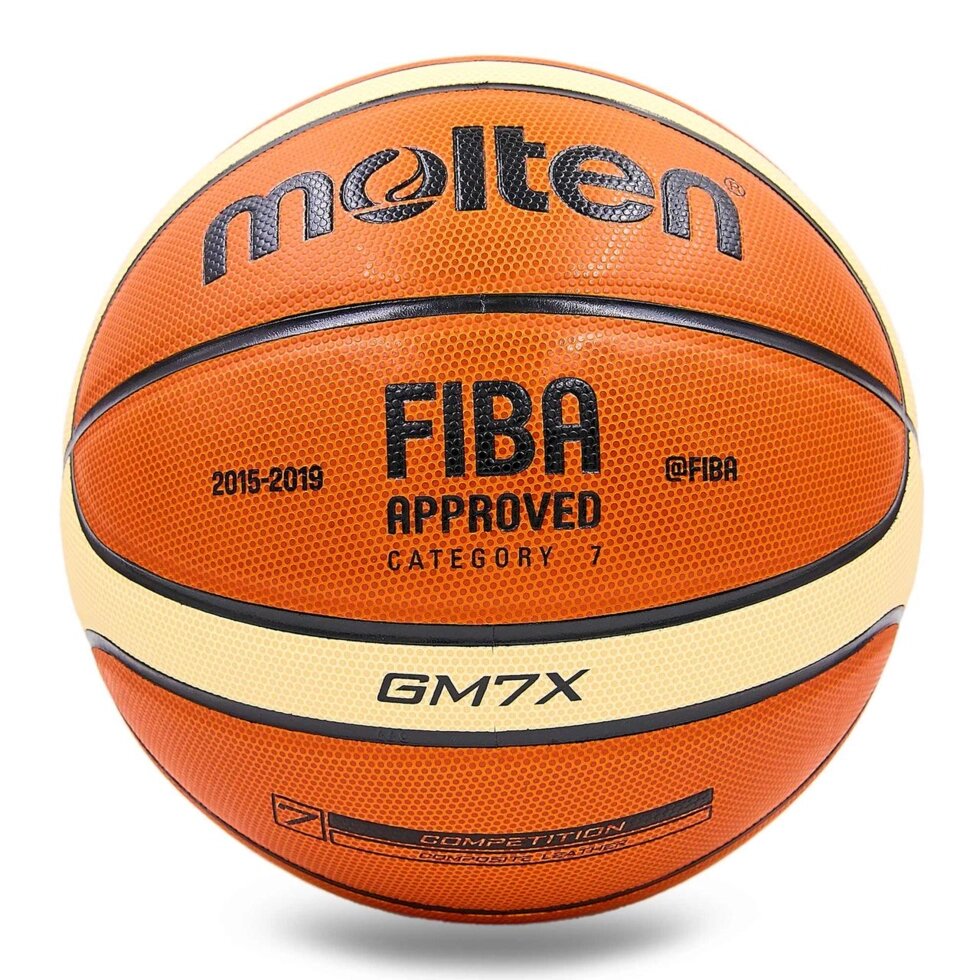 М'яч баскетбольний PU №7 MOLTEN BGM7X (PU, бутил, помаранчевий бежевий) від компанії Спортивний інтернет - магазин "One Sport" - фото 1