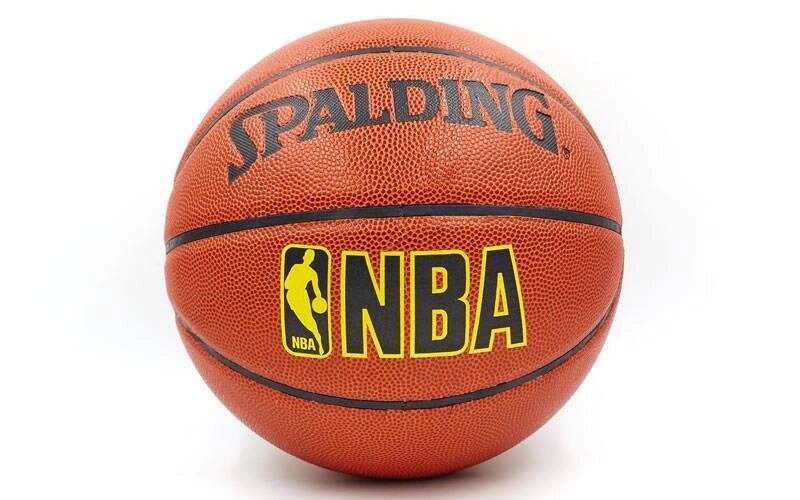 М'яч баскетбольний PU №7 SPALD NBA BA-4258 (PU, бутил, коричневий) від компанії Спортивний інтернет - магазин "One Sport" - фото 1