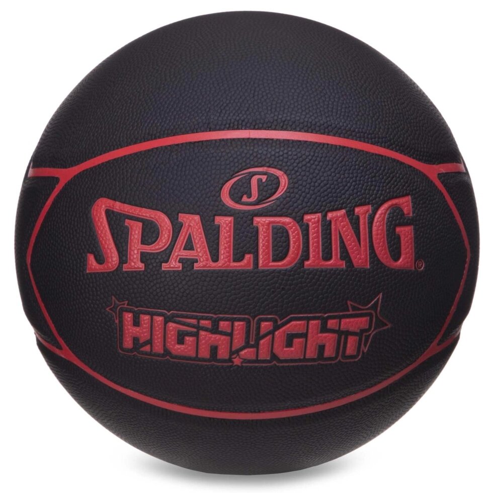 М'яч баскетбольний SPALDING 76868Y HIGHLIGHT No7 чорний від компанії Спортивний інтернет - магазин "One Sport" - фото 1