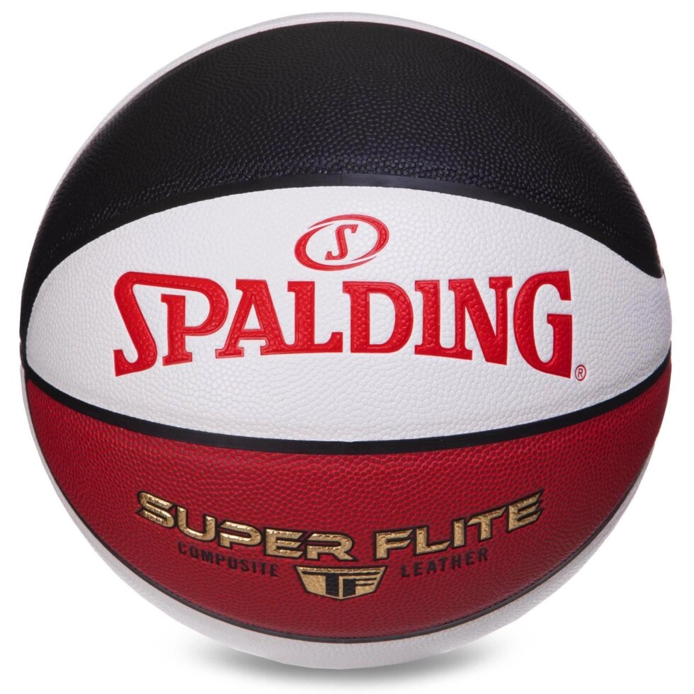 М'яч баскетбольний SPALDING 76929Y SUPER FLITE No7 білий-червоний від компанії Спортивний інтернет - магазин "One Sport" - фото 1