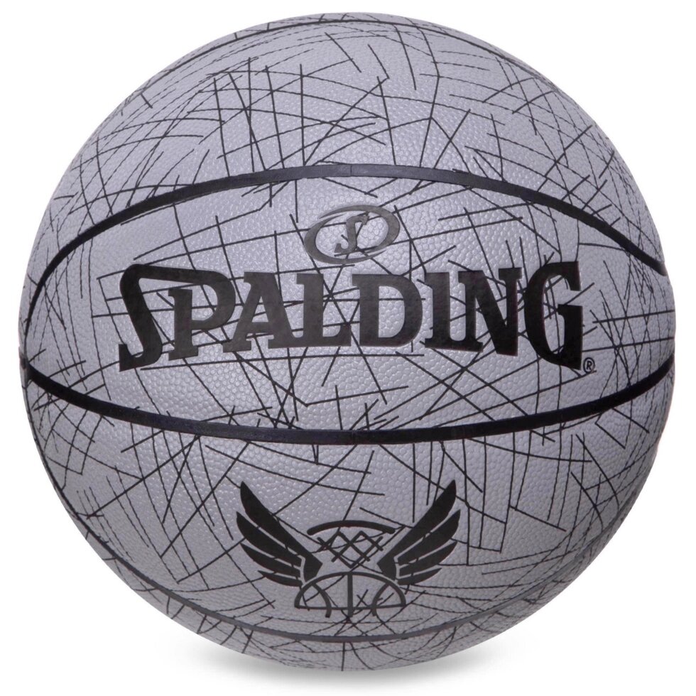 М'яч баскетбольний SPALDING TREND LINES 76911Y No7 сірий від компанії Спортивний інтернет - магазин "One Sport" - фото 1