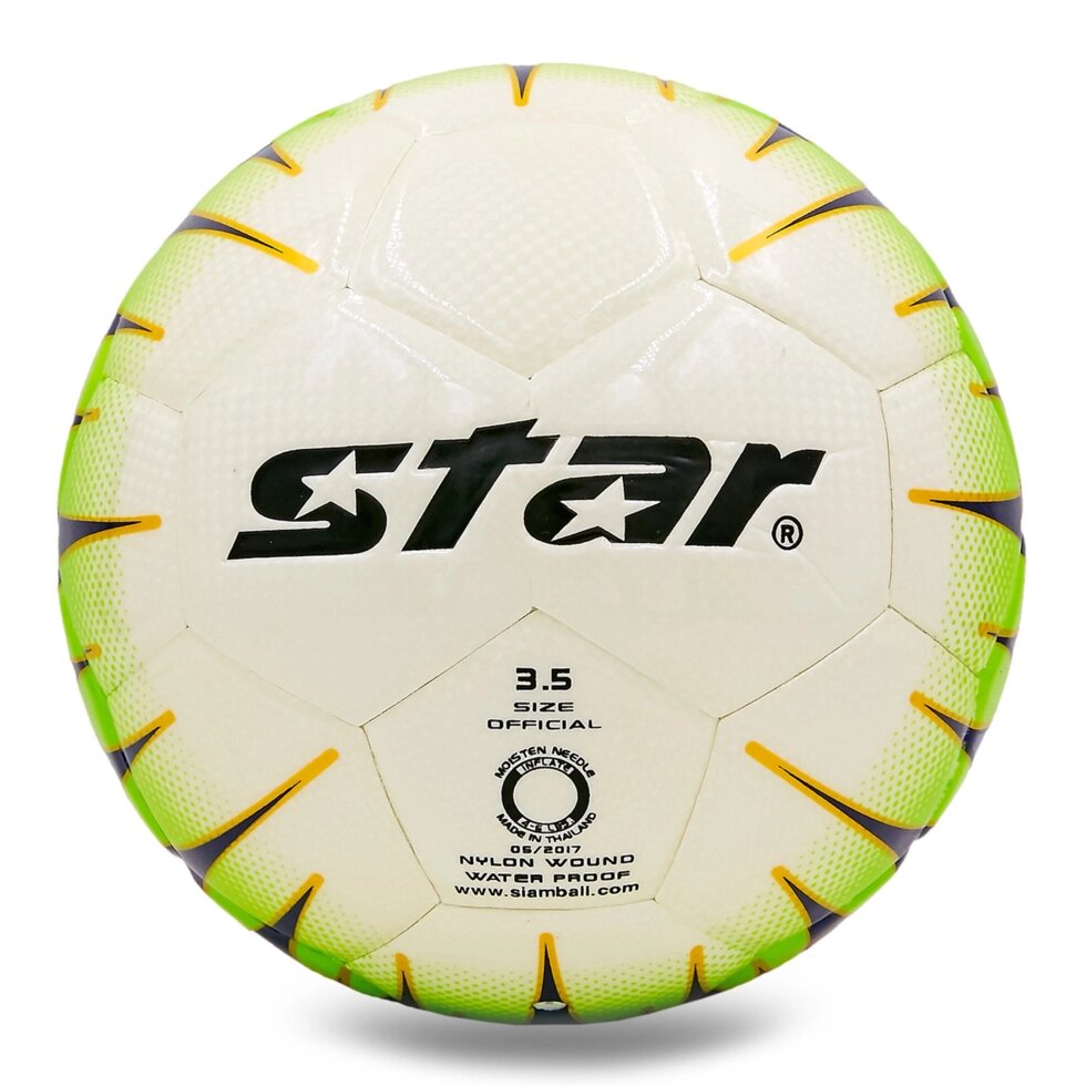 М'яч для футзалу №4 Клеєний-PU STAR JMU35000Y (білий) від компанії Спортивний інтернет - магазин "One Sport" - фото 1