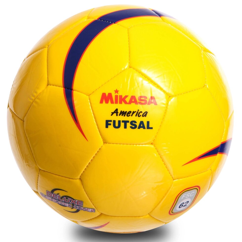 М'яч для футзалу №4 ламін. MIKASA FSC62Y (зшитий вручну, жовтий) від компанії Спортивний інтернет - магазин "One Sport" - фото 1