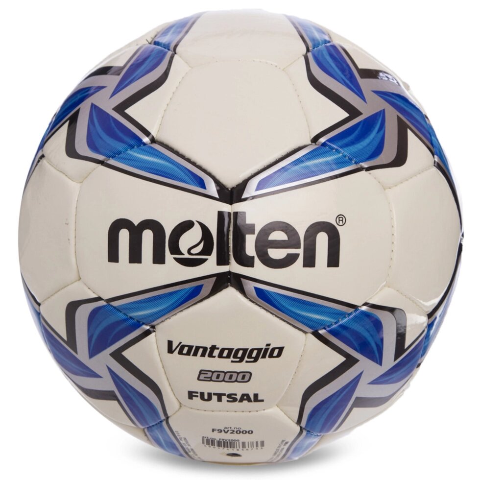 М'яч для футзалу №4 ламін. MOLTEN F9V2000 (5 сл., зшитий вручну, білий) від компанії Спортивний інтернет - магазин "One Sport" - фото 1
