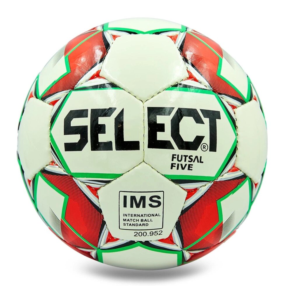 М'яч для футзалу №4 ламін. ST FIVE ST-8159 (№5, 5 сл., зшитий вручну) (білий-червоний) від компанії Спортивний інтернет - магазин "One Sport" - фото 1