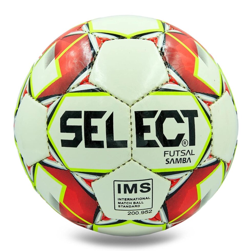М'яч для футзалу №4 ламін. ST SAMBA ST-8152 (5 сл., зшитий вручну) (білий-червоний) від компанії Спортивний інтернет - магазин "One Sport" - фото 1