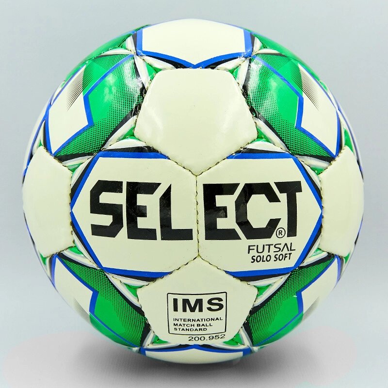 М'яч для футзалу №4 ламін. ST SOLO SOFT ST-8157 (№4, 5 сл., зшитий вручну) (білий-зелений) від компанії Спортивний інтернет - магазин "One Sport" - фото 1
