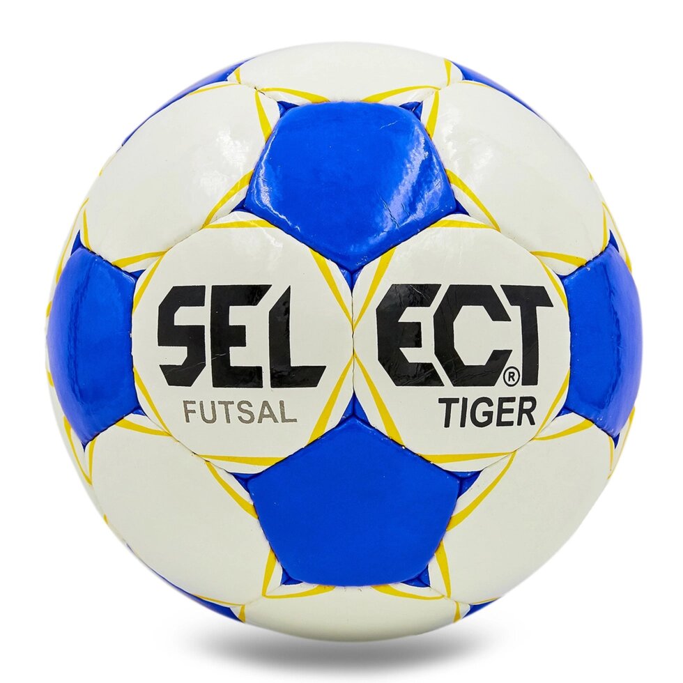 М'яч для футзалу №4 ламін. ST TIGER ST-6520 (5 сл., зшитий вручну) (білий-синій) від компанії Спортивний інтернет - магазин "One Sport" - фото 1