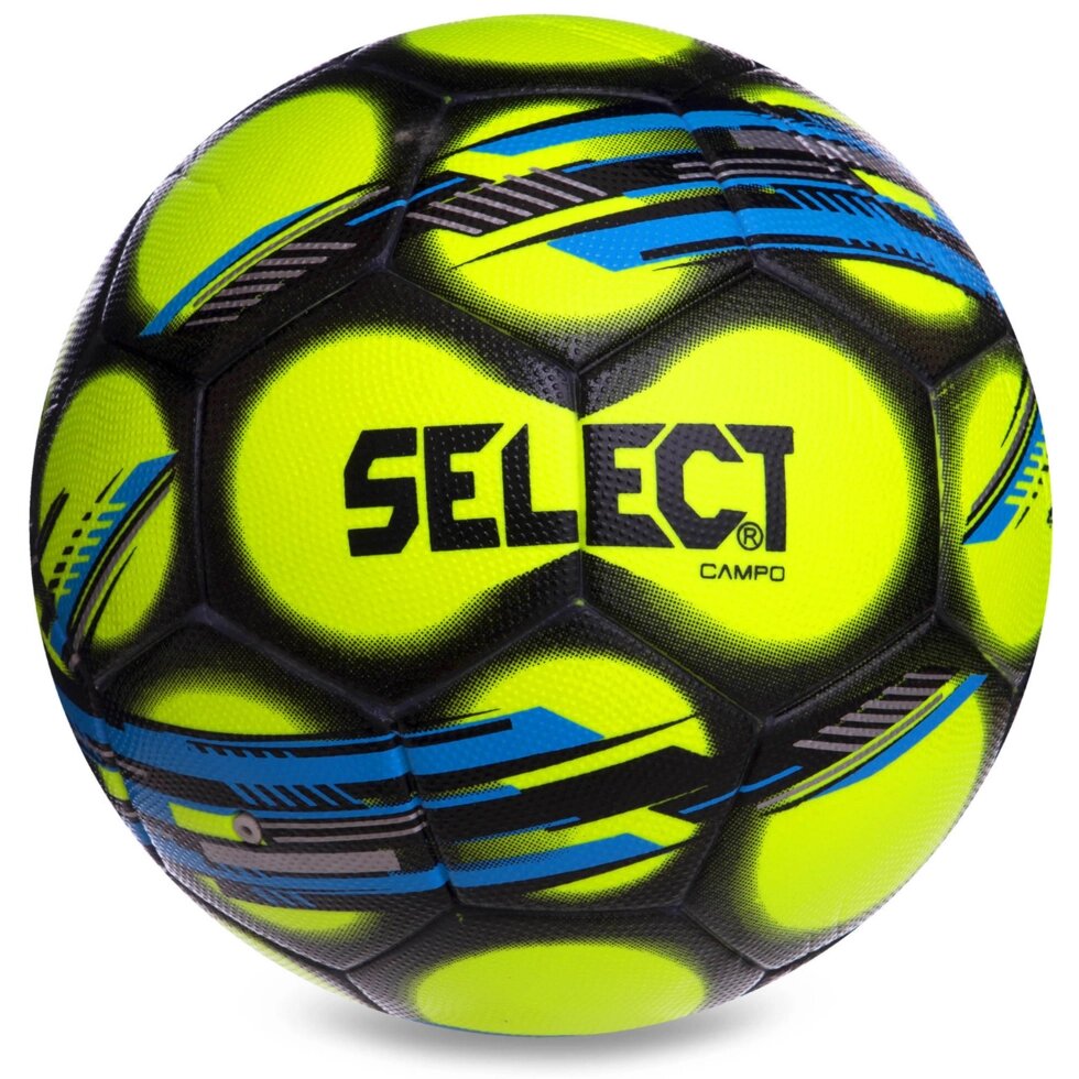 М'яч для футзалу SELECT CAMPO FB-0557 №4 PVC клеєний жовтий-блакитний від компанії Спортивний інтернет - магазин "One Sport" - фото 1