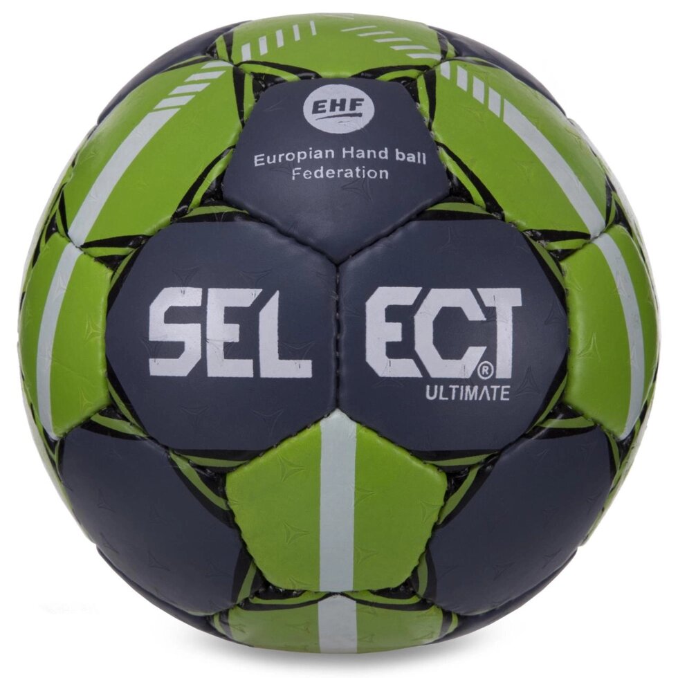 М'яч для гандбола SELECT HB-3659-2 No2 PVC сірий-зелений від компанії Спортивний інтернет - магазин "One Sport" - фото 1