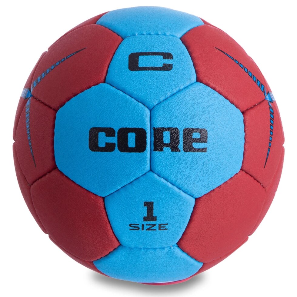 М'яч для гандболу CORE PLAY STREAM CRH-050-1 (PU, р-р 1, зшитий вручну, синій-червоний) від компанії Спортивний інтернет - магазин "One Sport" - фото 1