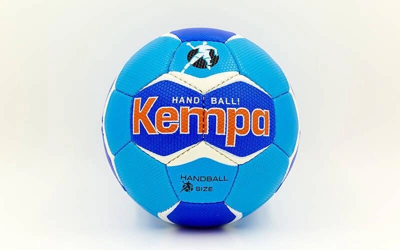 М'яч для гандболу KEMPA HB-5407-2 (PU, р-н 2, зшитий вручну, блакитний-синій) від компанії Спортивний інтернет - магазин "One Sport" - фото 1